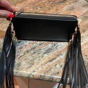 Black Tassels Wallet like new